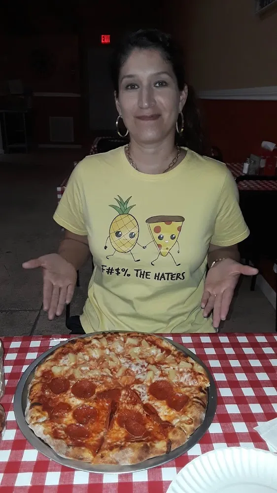 Half Pepperoni Half Pineapple Pizza