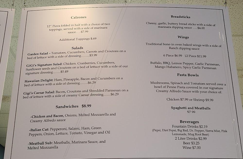 GiGi's Pizzeria Menu image 3